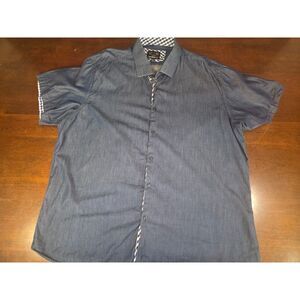 Azaro Uomo Italian Collection 2XL Mens Denim Short Sleeve Shirt
